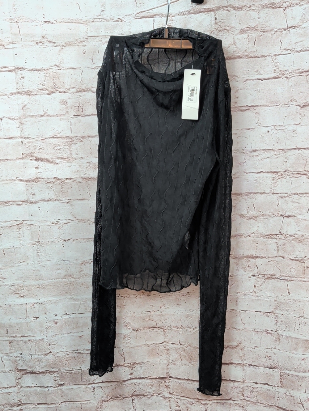 Sheer Black Long Sleeve Women's Glassons Xs Nwt